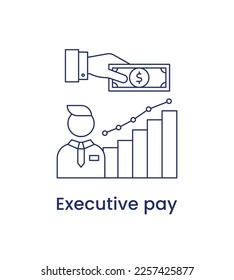 Executive pay icon, ESG Governance concept. Vector illustration isolated on a white background.