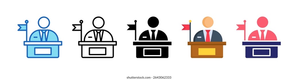 Conjunto de Ícones de Vários Estilos da Posição Executiva.