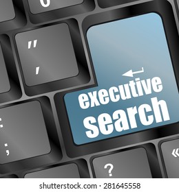 executive search button on the keyboard close-up vector