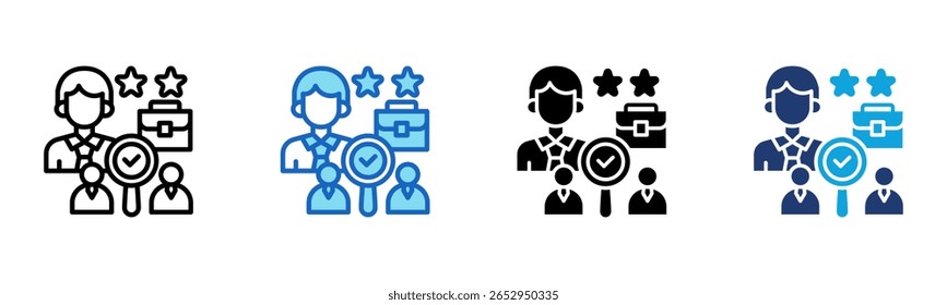 Executive Search icon Multi Style Vector Illustration
