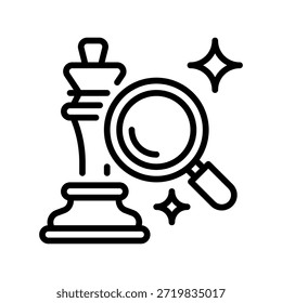 Icono de línea de Búsqueda ejecutiva, símbolo de esquema para el escultismo de líderes, reclutamiento de gerentes, contratación de Premium, selección de altos directivos y proceso de búsqueda de líderes. Icono de signo de Vector.