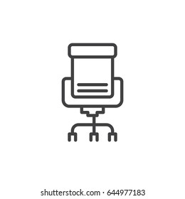 Executive seat line icon, outline vector sign, linear style pictogram isolated on white. Symbol, logo illustration. Editable stroke. Pixel perfect