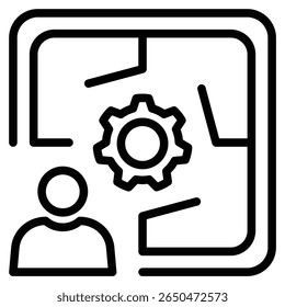 Executive Space Planning Icon Line Vector Illustration