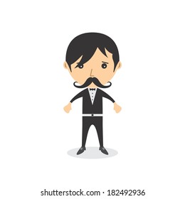 executive suit cartoon man character