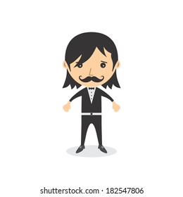executive suit cartoon man character