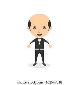 executive suit cartoon man character