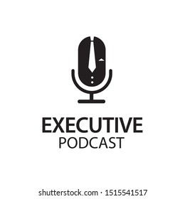 Executive suit podcast mic logo design