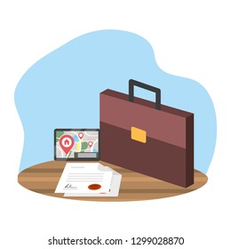 executive suitcase cartoon