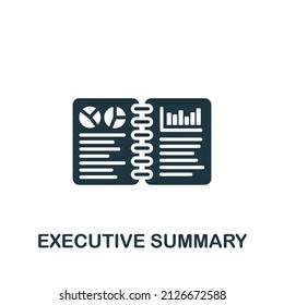 Executive Summary icon. Monochrome simple icon for templates, web design and infographics