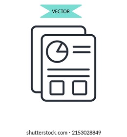 símbolo de iconos de resumen ejecutivo elementos vectoriales para web infográfica