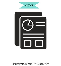 executive summary icons  symbol vector elements for infographic web