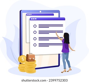 Executive summary illustration. Business plan layout. Business strategy structure. Executive summary. Organizational and financial planning, production and marketing