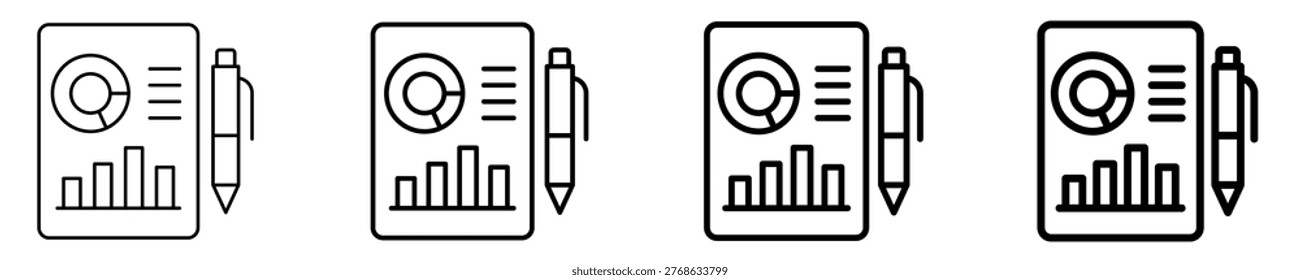 Executive Summary Report Icon Set Different Style Collection