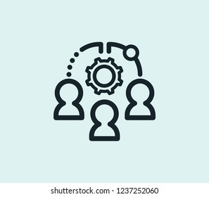 Executive team icon line isolated on clean background. Executive team icon concept drawing icon line in modern style. Vector illustration for your web mobile logo app UI design.