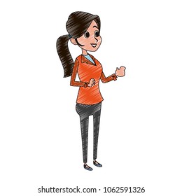 Executive woman cartoon scribble
