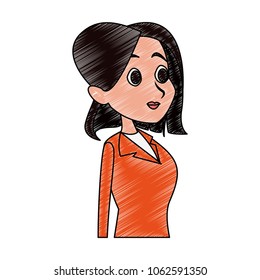 Executive woman cartoon scribble