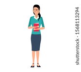 executive woman standing icon over white background, vector illustration