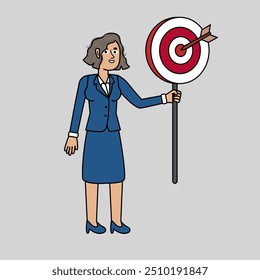 Mulheres executivas com ícone de Alvo