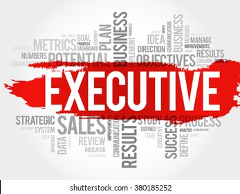 Executive word cloud, business concept background