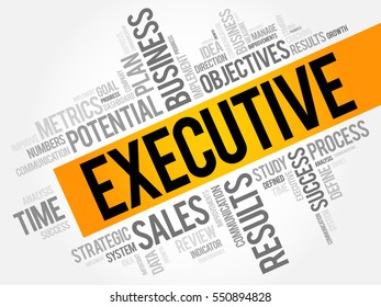 Executive word cloud collage, business concept background