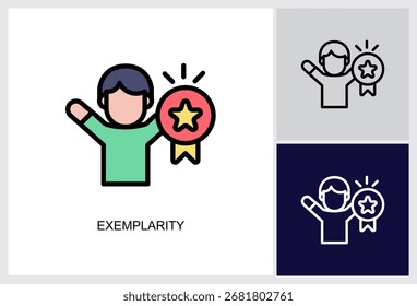 Exemplarity icon Multi Style Vector Illustration