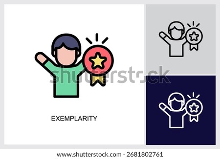 Exemplarity icon Multi Style Vector Illustration