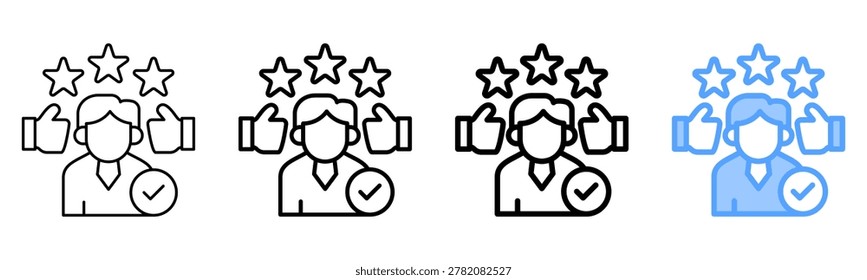 Exemplary Employee Icon Different Style Outline Collection Set