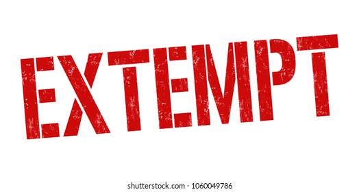 Exempt grunge rubber stamp on white background, vector illustration