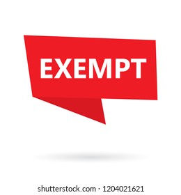 exempt word on a speach bubble- vector illustration