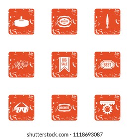 Exemption icons set. Grunge set of 9 exemption vector icons for web isolated on white background