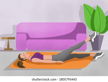 exercise for abs the girl doing at home