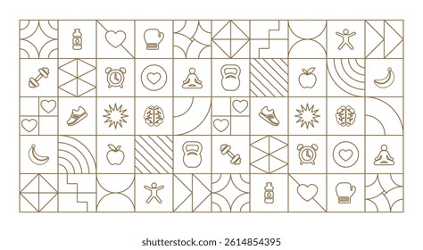 exercise background line art gold