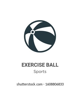 Exercise ball glyph icon vector on white background. Flat vector exercise ball icon symbol sign from modern sports collection for mobile concept and web apps design.