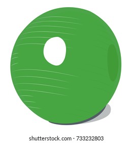 Exercise ball green realistic vector illustration isolated