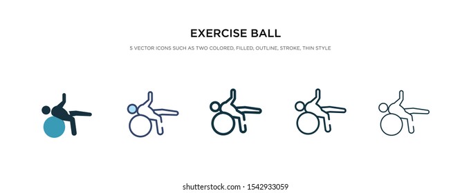exercise ball icon in different style vector illustration. two color and black exercise ball vector icons designed in filled, outline, line and stroke style can be used for web, mobile, ui