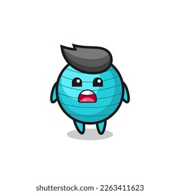 exercise ball illustration with apologizing expression, saying I am sorry , cute style design for t shirt, sticker, logo element