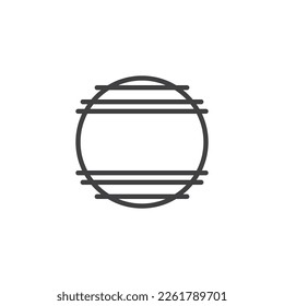 Icono de la línea de bolas de ejercicio. signo de estilo lineal para concepto móvil y diseño web. Icono vectorial del contorno de la bola de fitness. Símbolo, ilustración del logotipo. Gráficos vectoriales