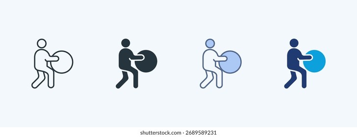 Coleção de Ícones de Bola de Exercício com Vários Estilos