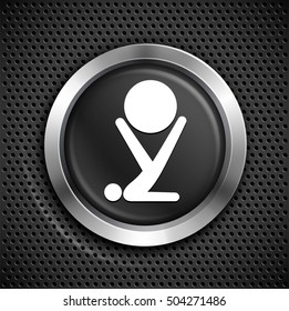 Exercise Ball on Black Round Button