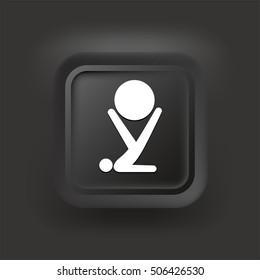 Exercise Ball on Black Square Button
