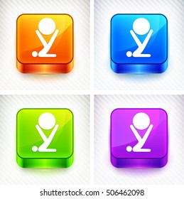 Exercise Ball on Color Square Buttons