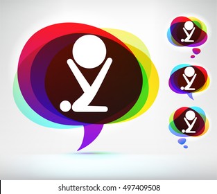 Exercise Ball on Colorful Speech Bubble