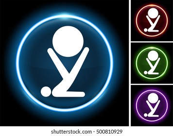 Exercise Ball on Glow Round Button