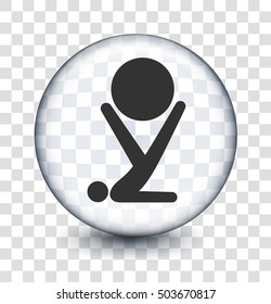 Exercise Ball on Transparent Round Button