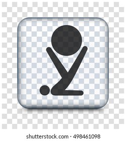 Exercise Ball on Transparent Square Button