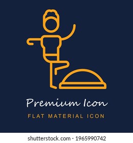 Exercise Ball premium material ui ux isolated vector icon in navy blue and orange colors