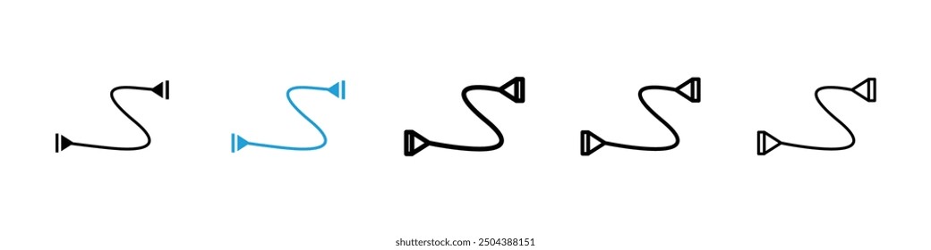 Icono de bandas de ejercicio en colores negro y azul