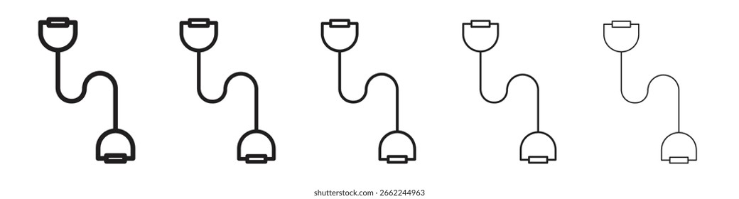 Icono de bandas de ejercicio silueta aislada sobre fondo blanco. Ilustración vectorial.