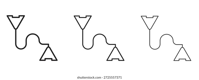 Exercise bands icon thin line symbol on white background, editable stroke vector illustration