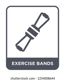 exercise bands icon vector on white background, exercise bands trendy filled icons from Gym and fitness collection, exercise bands simple element illustration